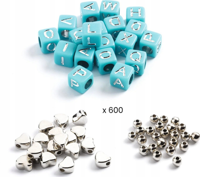 Set rruaza alfabeti Djeco LGA Alphabet Beads, argjendta