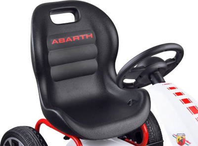 Go-kart për fëmijë Abarth G1, pedal, me fren dore, i bardhë