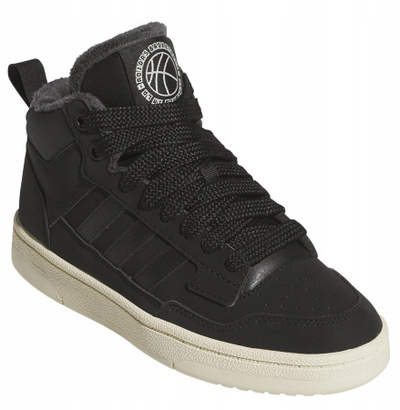 Atlete për kalamaj Adidas Rapid Court Mid Winterized Jr JR1027, të mesme, të zeza