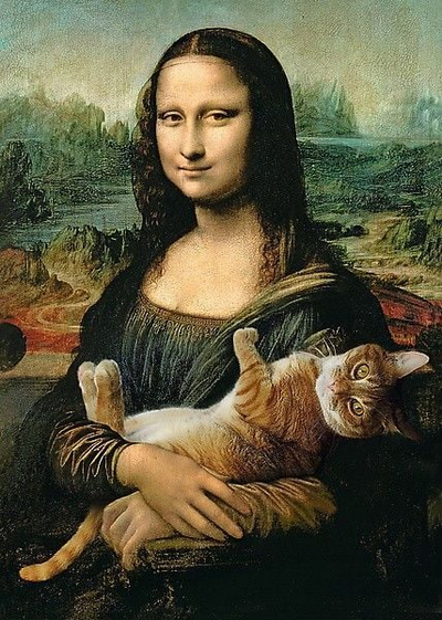 Puzzle Trefl Mona Lisa and Purring Kitty, 500 copa, 48 x 34 cm, shumëngjyrësh