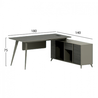 Tavolinë zyre Professional Desk Company Corner, 180x140x75 cm, kënd i kthyeshëm, ngjyrë mocha ash