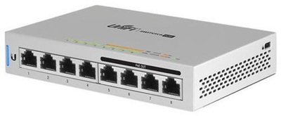 Switch i menaxhuar Ubiquiti UniFi Switch 8, 8 porta Gigabit, 4 porta PoE, i bardhë