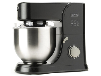 Mikser planetar Black&amp;Decker BXKM1001E, 1000W, enë 5.2L inox, gri
