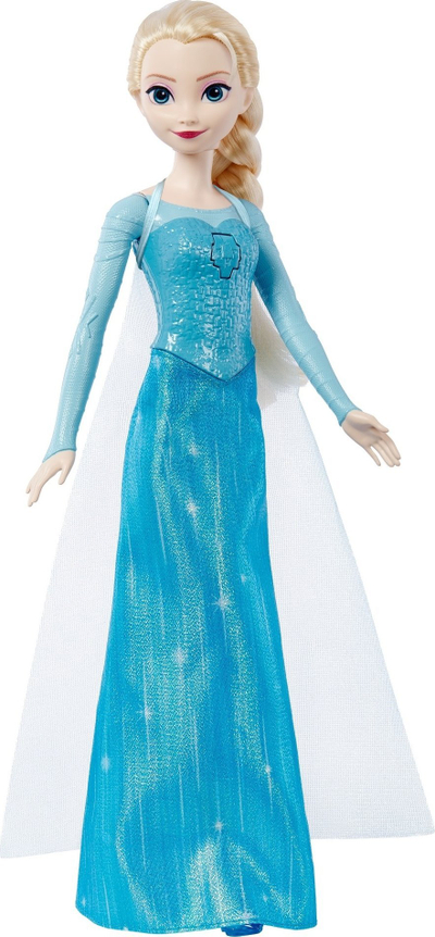Kukull Disney Frozen Elsa që Këndon, me muzikën Let It Go, blu e akullt
