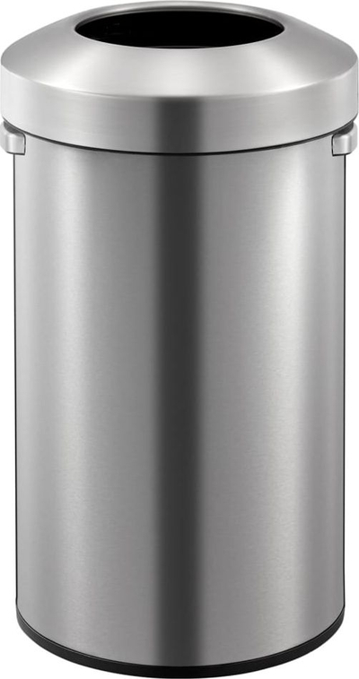 Кош за отпадоци EKO Urban Open Top, 90L, нерѓосувачки челик, мат сребрена