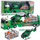 Set lodrash LEAN Toys Dinosaur Transport, kamion me rimorkio, helikopter, me drita edhe zë, jeshil