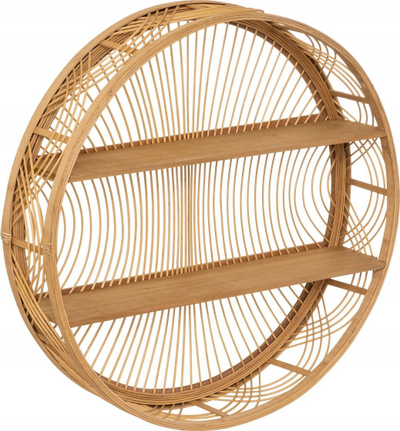Raft muror Atmosphera Inacio Bamboo, 70 cm, bambu dhe dru, bezhë
