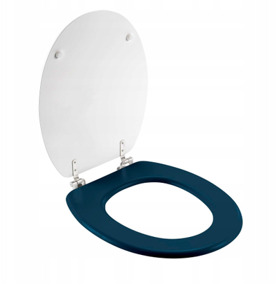 Kapak WC Douceur d'intérieur LABYRINTHE, MDF, 37.5 x 46 cm, blu me të bardhë