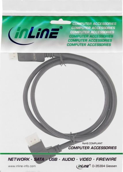 Kabllo DisplayPort InLine 17153L, 3m, 8K, e zezë