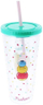 Gotë Pusheen Cup With Straw PURF6014, me pipëz, plastike, transparente