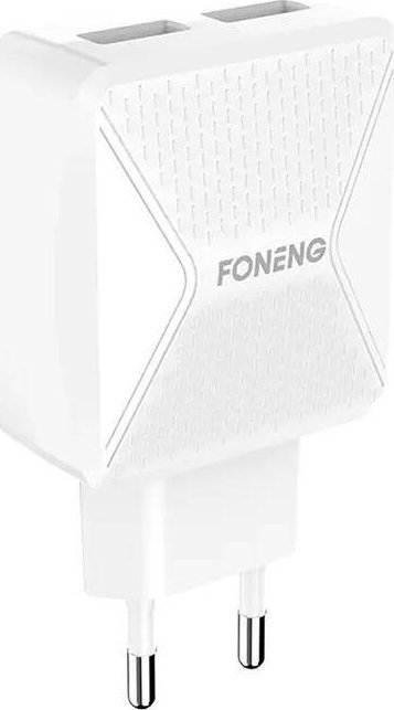 Karikues muri Foneng EU35, 2 porta USB 2.4A, me kabllo Lightning, i bardhë