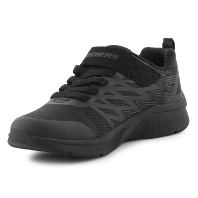 Këpucë sportive Skechers Microspec Texlor Jr 403770L, rrjetë që merr frymë, mbyllje me ngjitëse, të zeza
