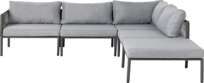 Set kopshti Beliani Forano, 6 persona, tavolinë qelqi, gri