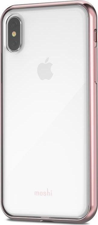 Mbrojtëse Moshi Vitros për iPhone Xs / X, transparente/rozë