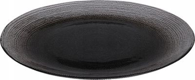 Pjatë e sheshtë qelqi Home Styling Collection FLAT LAKRIS, 28 cm, gri antracit