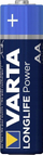 Bateri alkaline AA Varta Longlife Power, 1.5V, paketim 40 copë