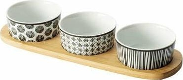 Set tasa porcelani Secret de Gourmet Bohemia, 3 copë, i bardhë
