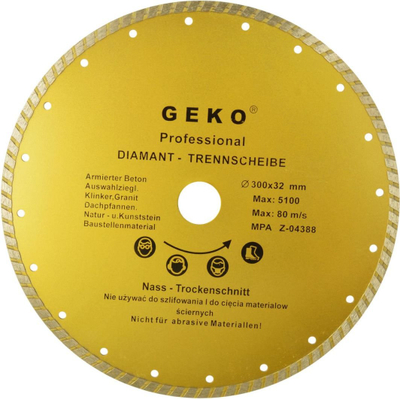 Диск дијамантски сечач Geko Profi, турбо, 300mm, дупка 32mm
