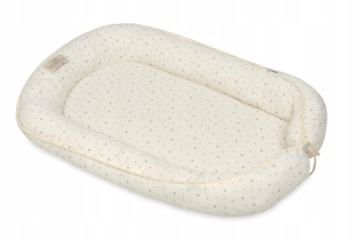 Dyshek pozicionues PRESTIGE MUSLIN DESIGN, 80x55 cm, pambuk muslin, krem me pika