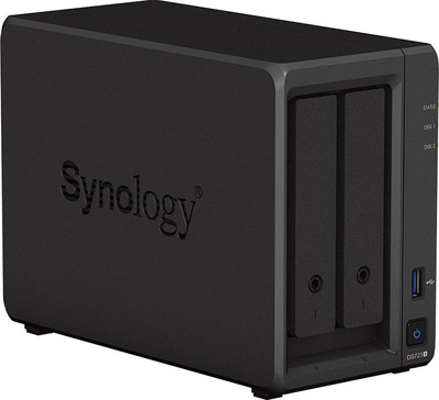 Server NAS Synology DiskStation DS723+, 2 slote për disqe, Ryzen Embedded, i zi