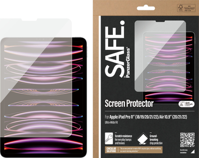 Xham mbrojtës për tablet SAFE by PanzerGlass Ultra-Wide Fit, për iPad Pro 11" 2018-2022, për iPad Air 10.9" 2020-2022, transparent