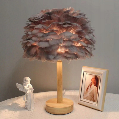 Lampë tavoline OEM Feather Art Deco, LED 110lm, 3500K, blu
