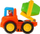 Set lodra ndërtimi Mola, 4 makina pune, plastike, shumëngjyrëshe