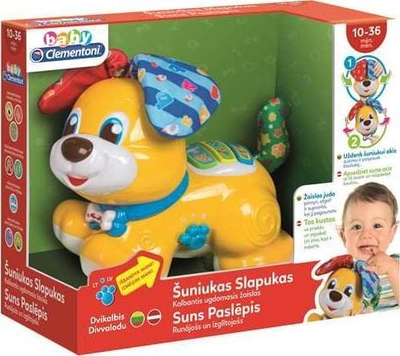 Lodër interaktive Clementoni Puppy, edukimse, me tinguj edhe drita, shumëngjyrëshe