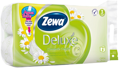 Letër higjienike Zewa Deluxe Camomile, 3 shtresa, 8 rrotulla