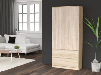 Dolap rrobash Topeshop Wardrobe Malwa SS-90, sistem TIP-ON, 90 cm, ngjyra lisi Sonoma