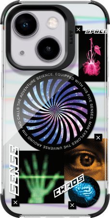 Kështjellë telefoni LAUT POP COSMIC, për iPhone 15, MagSafe, transparente shumëngjyrëshe