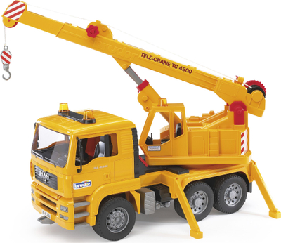 Lodër kamion vinç Bruder MAN Crane Truck, kabinë lëvizëse, vinç 360°, shumëngjyrësh