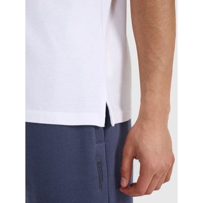 Bluzë polo për burra 4F 4FWSS25TPTSM704, pambuk, e bardhë