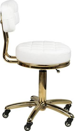 Козметичка столица Activeshop GOLD AM-961, ротирачка, бела