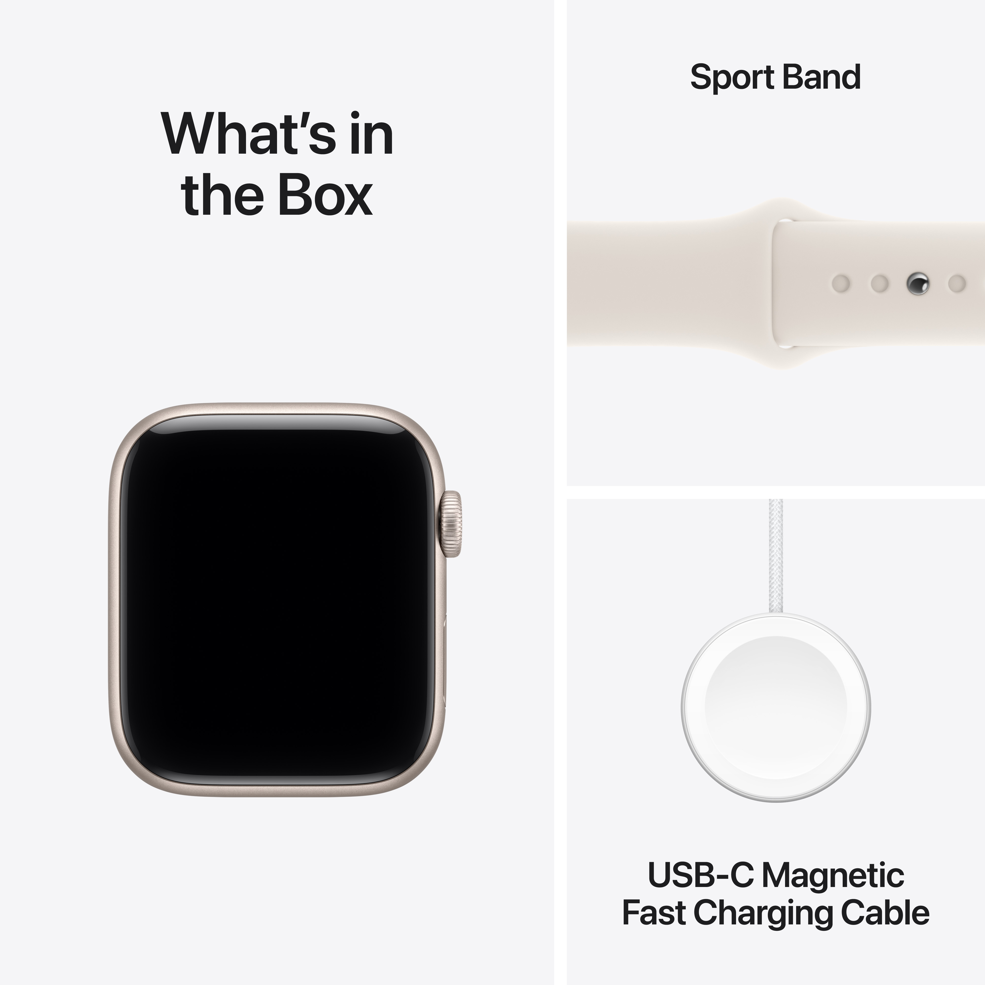 Apple Watch SE 3 GPS 40mm Starlight Aluminium Case with Starlight Sport Band, S/M 8