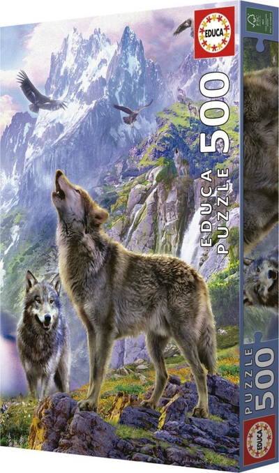 Puzzle Educa Wolves in the Rocks, 500 copa, moshat 11+