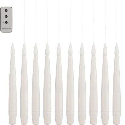Qirinj fluturues LED pa markë, set me 10 copë, plastikë, të bardhë
