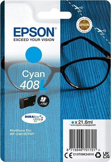 Bojë printeri Epson C13T09K24010 408L, 21.6ml, cyan, për WF-C4810DTWF