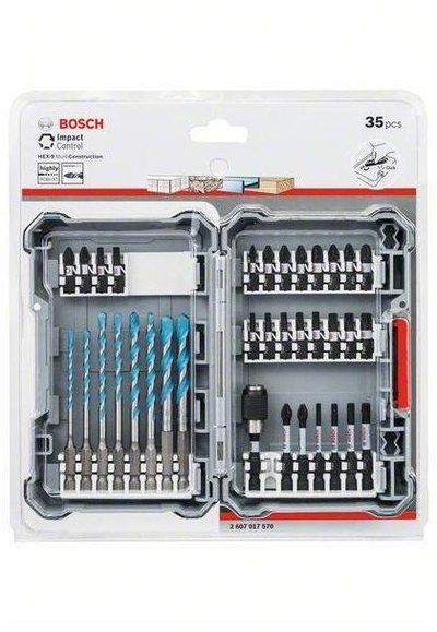 Set bitash dhe burgiesh Bosch Impact Control Multi Construction, 35 pjesë