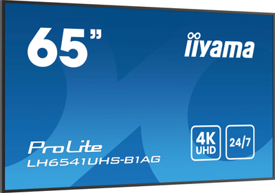 Monitor profesional Iiyama LH6541UHS-B1AG, 65", 4K Ultra HD, i zi