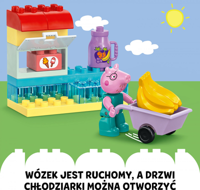 Set lodër LEGO Duplo Peppa and the Supermarket 10434, për fëmijë 2+, shumëngjyrësh