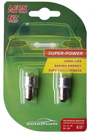 Llamba LED AutoDuals BA9s, 1 SMD, set 2 copë, dritë e bardhë