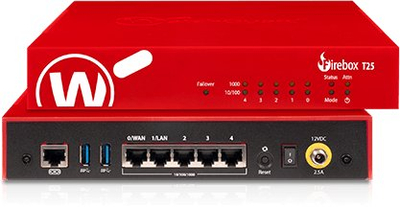 Firewall WatchGuard Firebox T25, 3.14 Gbps, 5x porta 1Gb, i kuq