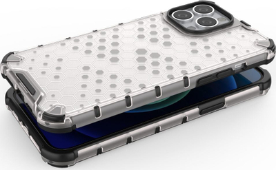 Kapak mbrojtës Hurtel Honeycomb për iPhone 13 Pro Max, xhel transparent