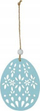Varëse ornamenti Pashke, në formë veze, dru, 9cm, blu