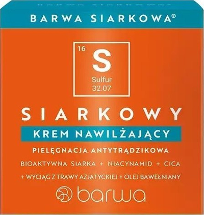 Krem fytyre Barwa Sulfur Moisturizing, për lëkurë të thatë e të ndjeshme, 50 ml