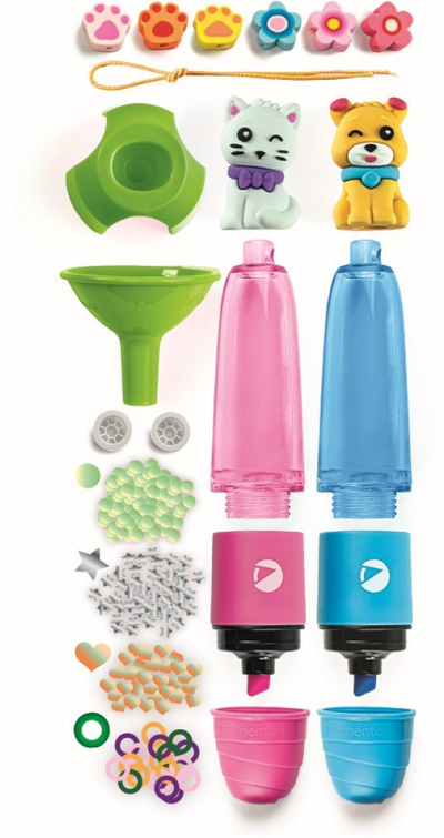 Set kreativ Clementoni Idea Sweet Pets, laborator personalizimi markera, 3 highlighter, për fëmijë 6+