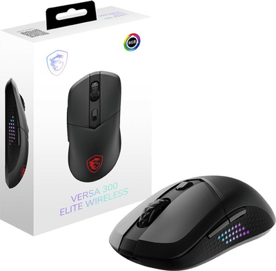 Maus gaming MSI VERSA 300 ELITE WIRELESS, 26000 DPI, RF Bluetooth USB C, i zi