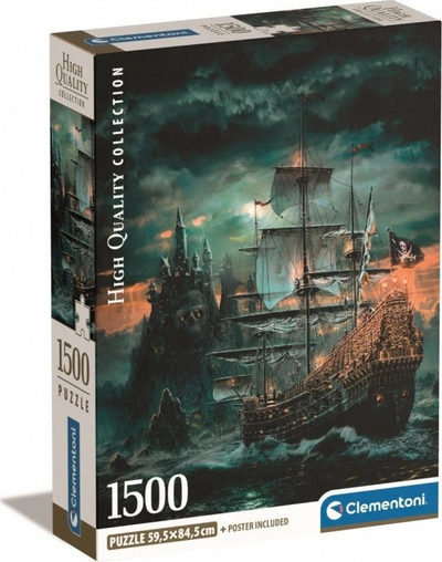 Set ndërtimi Clementoni The Pirates Ship, 1500 copa, anije piratësh, shumëngjyrëshe