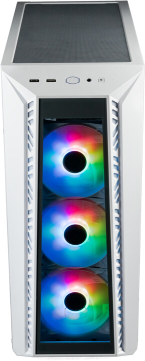 Kasë kompjuteri Cooler Master MasterBox 520, anë xhami transparente, e bardhë
